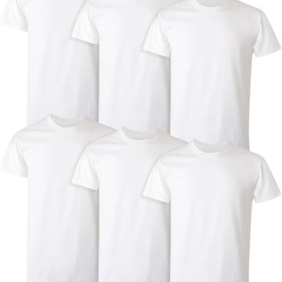 Men's Undershirt Packs, Stay-Tucked Soft Cotton Undershirts, Best Undershirts for Men, White/Black/Asstd Multipacks