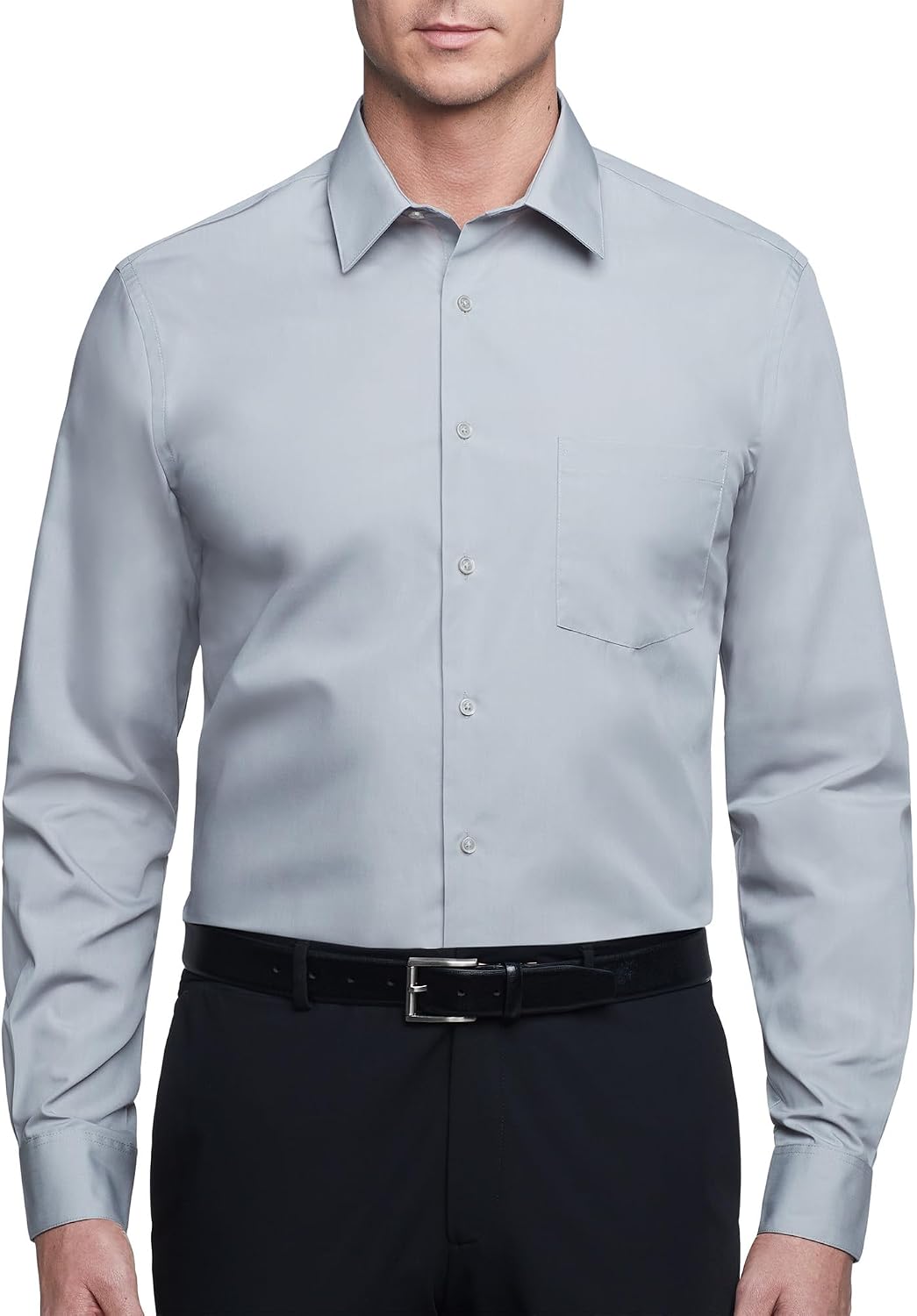 Mens Dress Shirt Regular Fit Poplin Solid