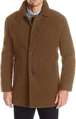 Men's Button Up Wool Plush Car Coat