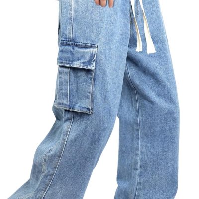 Men’s Elastic Waist Bootcut Vintage Streetwear Pants