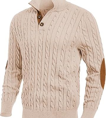Men’s Casual Textured Pullover Sweater – Comfortable Knit Top for Fall & Winter
