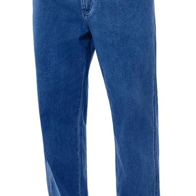 Pull On Elastic Waist Jeans for Men Full Elastic Waistband Loose Fit Denim Pants Easy Wear for Seniors
