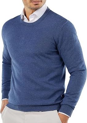 Men’s Lightweight Crewneck Sweater – Smart Casual Pullover for Work & Daily Wear
