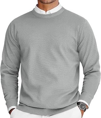 Men’s Lightweight Crewneck Knit Pullover – Comfortable Everyday Sweater for Transitional Weather