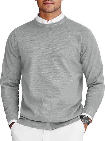Men’s Lightweight Crewneck Knit Pullover – Comfortable Everyday Sweater for Transitional Weather