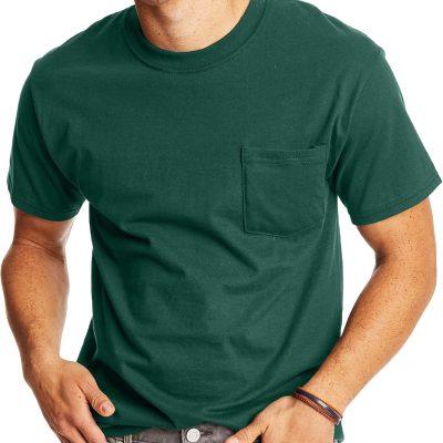 Men's  Pocket, Heavyweight Cotton Pocket Tee for Men, Full-Cut T-Shirt, 1 Or 2 Pack