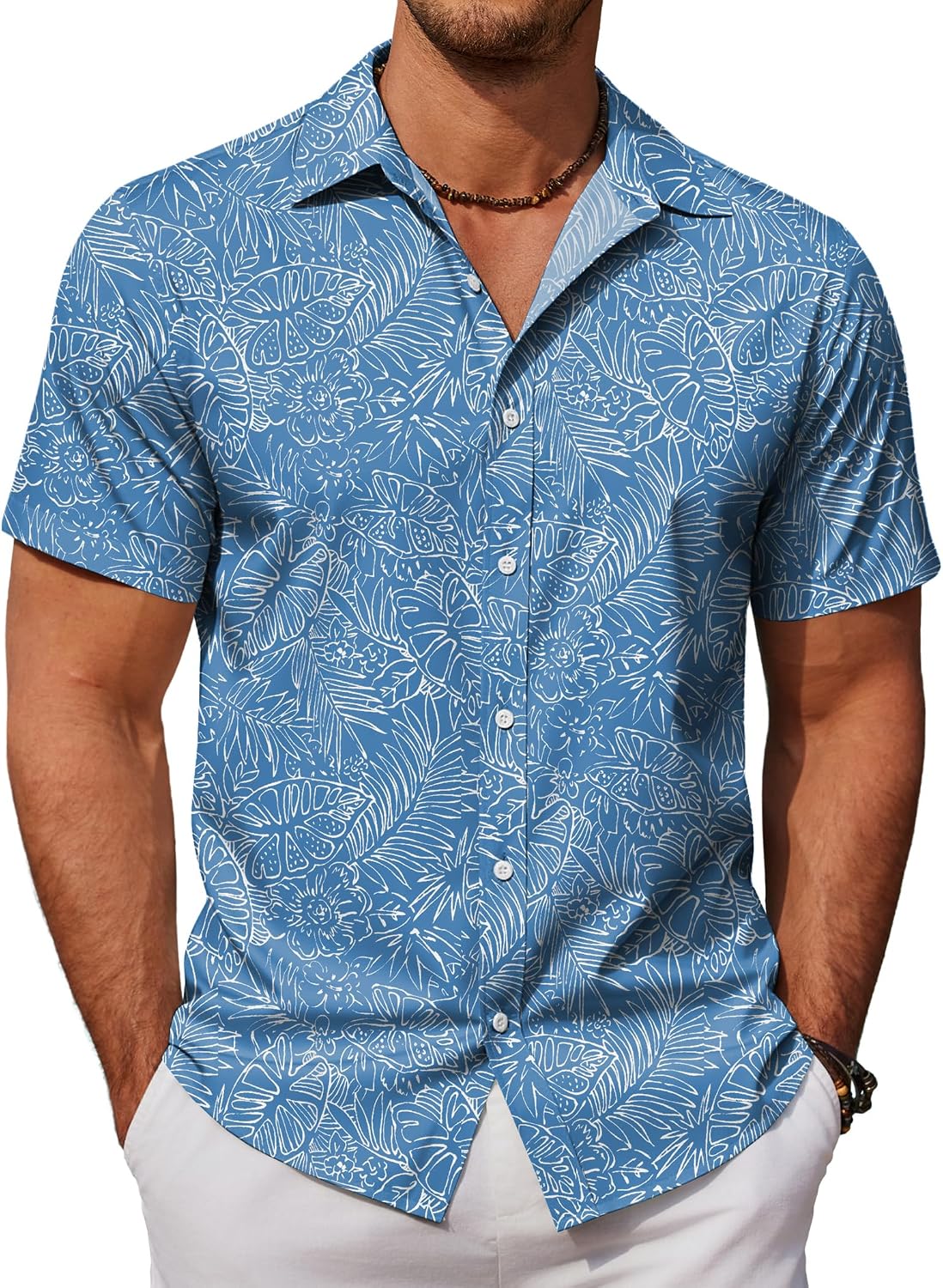 Mens Hawaiian Shirts Short Sleeve Button Down Aloha Shirt Casual Beach Clothes